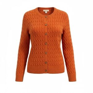 Appleseed's Vibrant Orange Cable Knit Cardigan